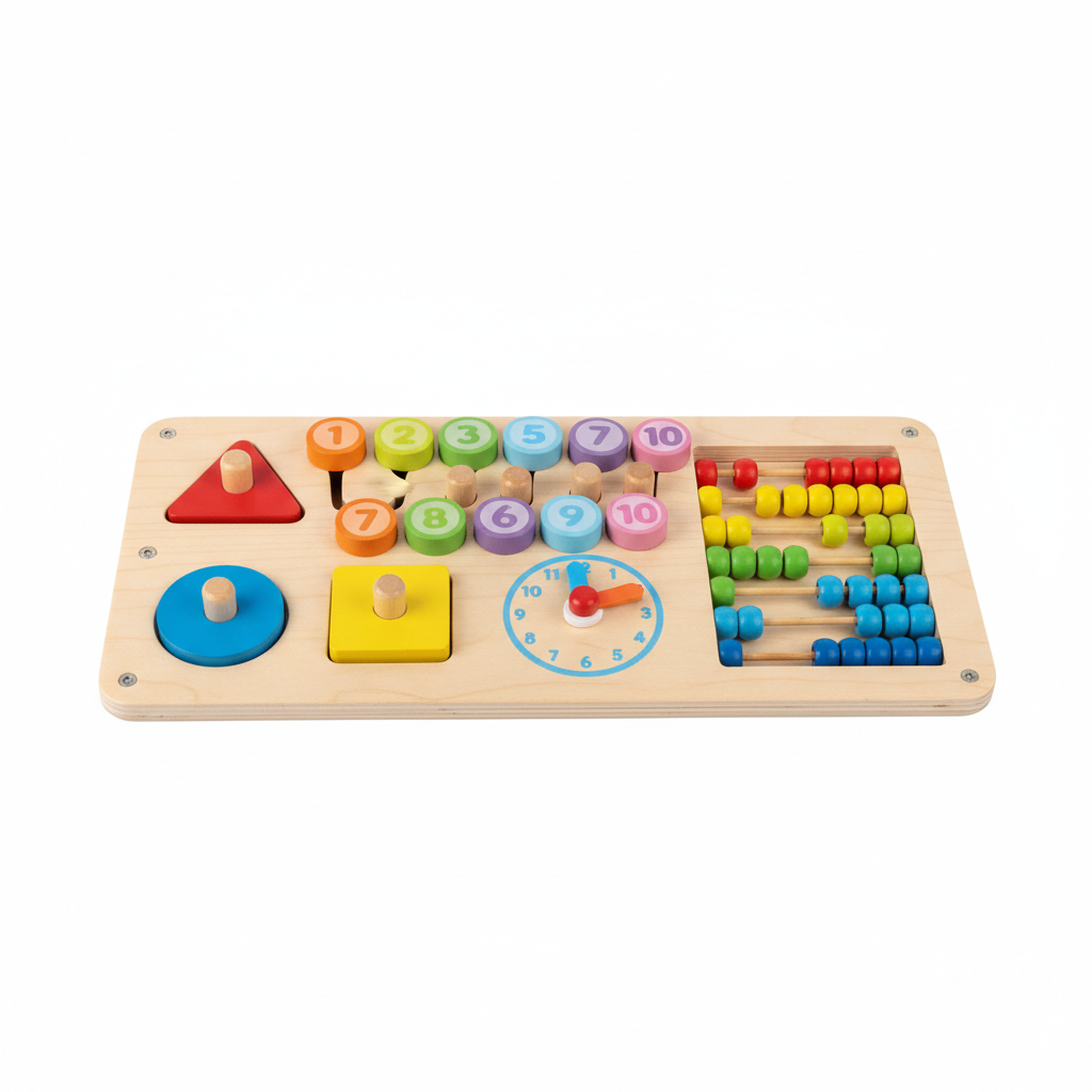 Planche d’activités Montessori – Formes, chiffres et couleurs 3-5 ans